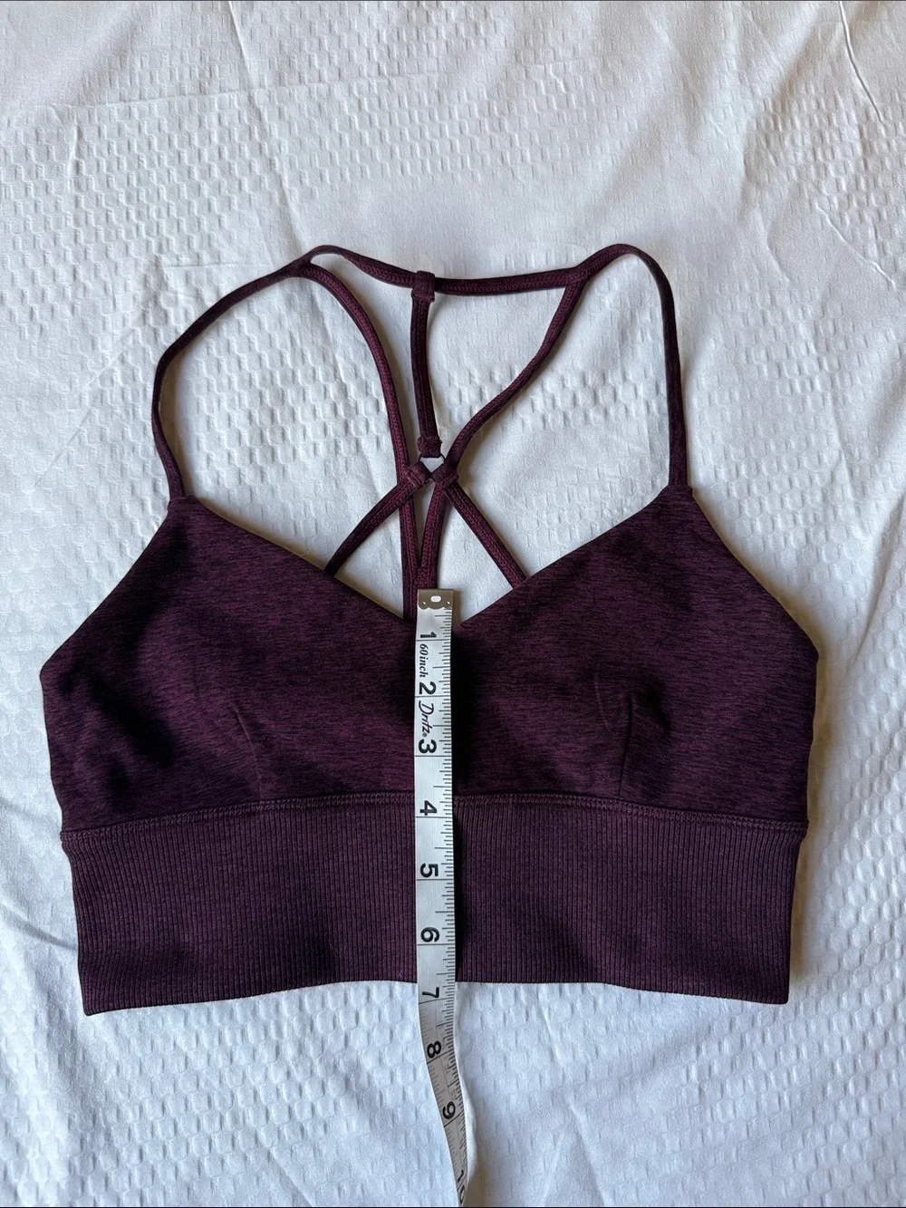 ALO Yoga Plum Strappy Ribbed Sports Bra